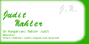 judit mahler business card